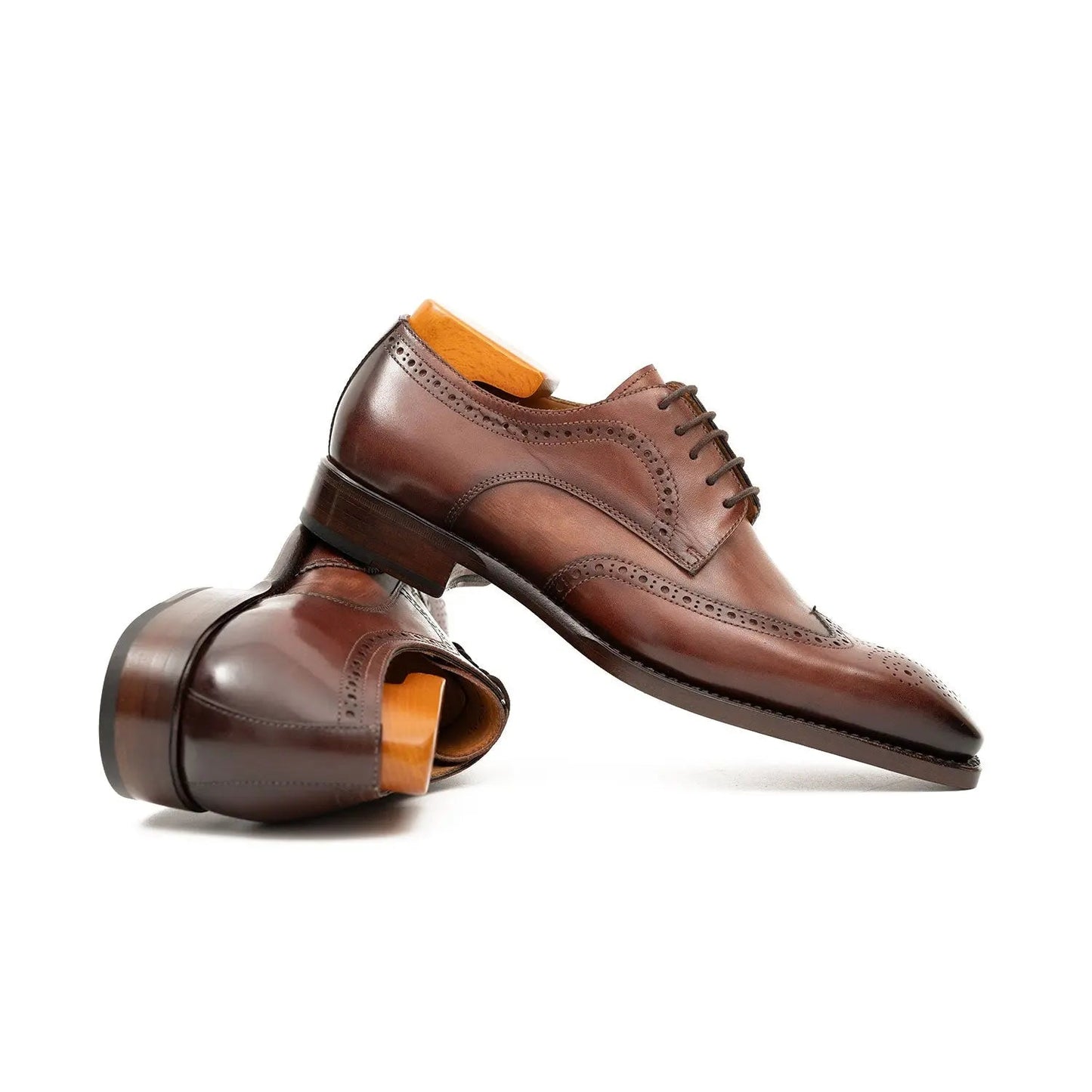 Goodyear welt derby shoes Brogue style Brown