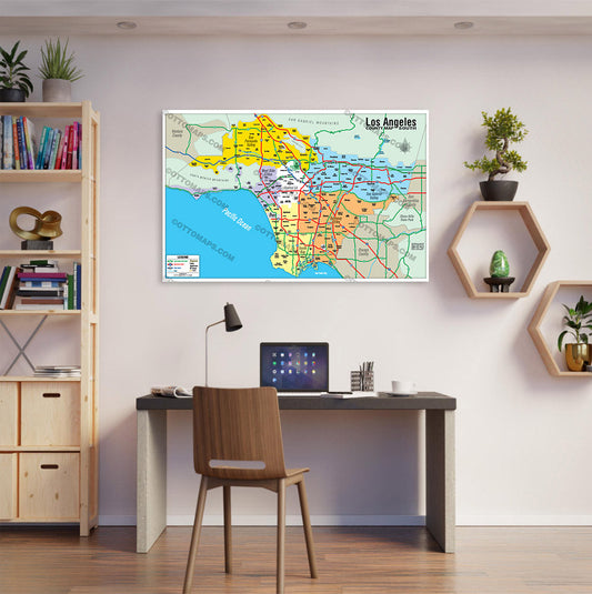Southern Los Angeles County Map (no zip codes) - POSTER PRINTS
