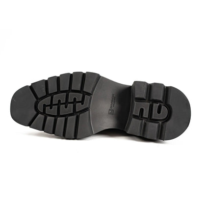 Men's Leather Derby Shoes with Snake-Print Platform