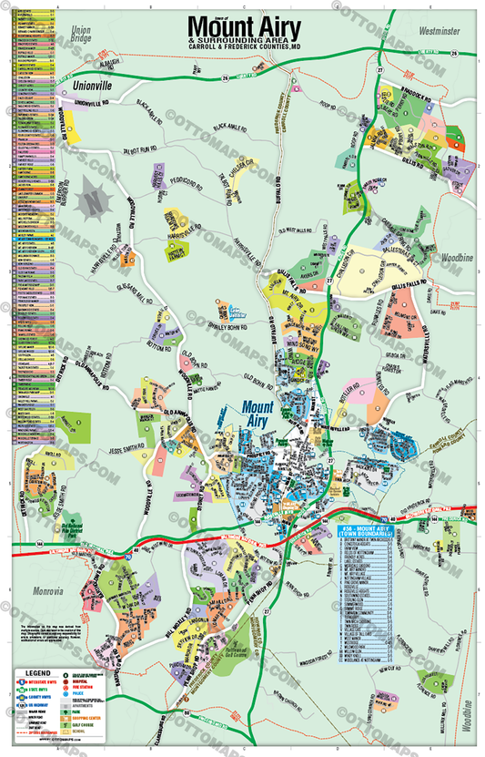 Mt Airy Map, Frederick County, MD - POSTER PRINTS