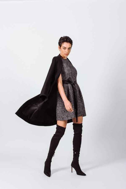 Worsted Flannel Long Trench Coat – Women’s Chic Outerwear