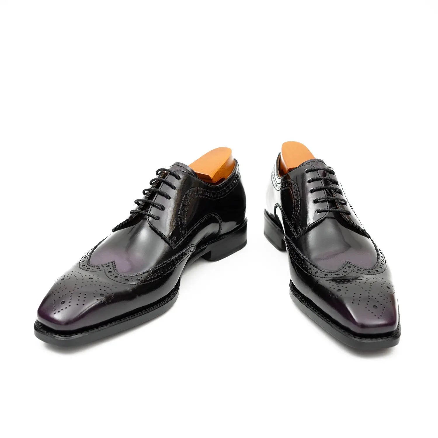 Patent leather goodyear welt dress shoes Purple