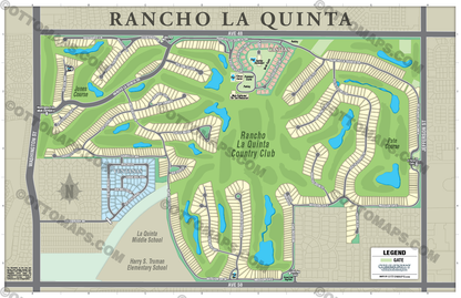 Rancho La Quinta Map, Riverside County, CA - POSTER PRINTS