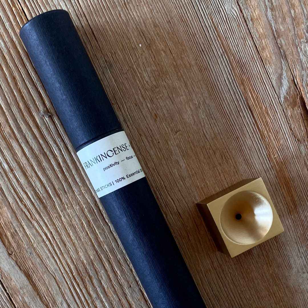 Brass Cube Incense Holder - Minimalist & Stylish Design