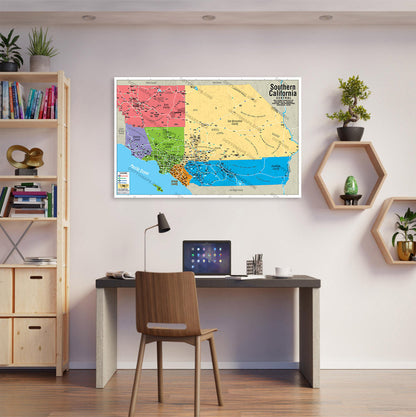 Southern California Map, Central - POSTER PRINTS