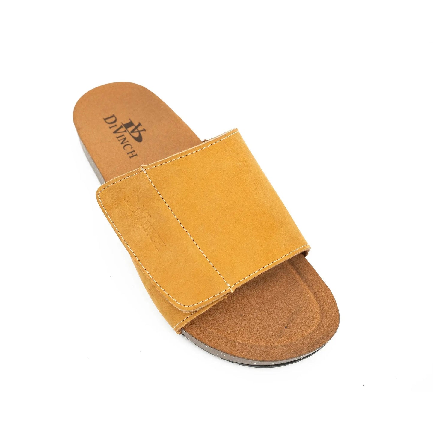 Tan Single - Strap Slide Sandals