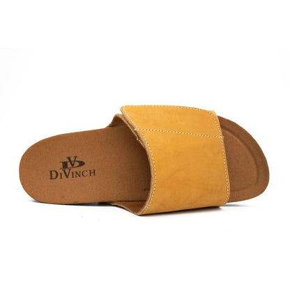 Tan Single - Strap Slide Sandals