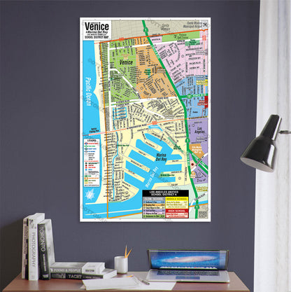 Venice School District Map, Los Angeles, CA - POSTER PRINTS
