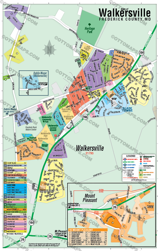 Walkersville Map, Frederick County, MD - POSTER PRINTS - Lolomo!