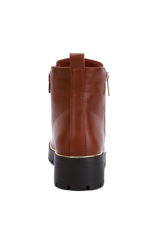 Thorin Metallic Frame Block Heel Boots