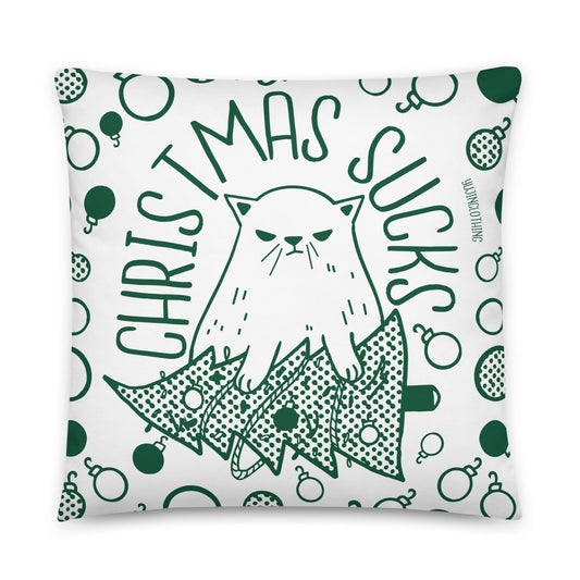 Almohada de gato "La Navidad apesta"