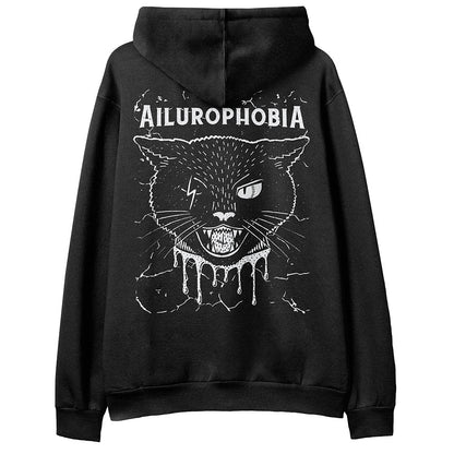 Sudadera con capucha premium de gato Ailurophobia