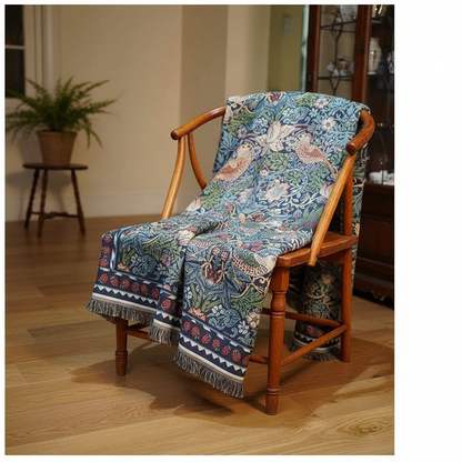 William Morris Strawberry Thief Blue - Throw - Lolomo!