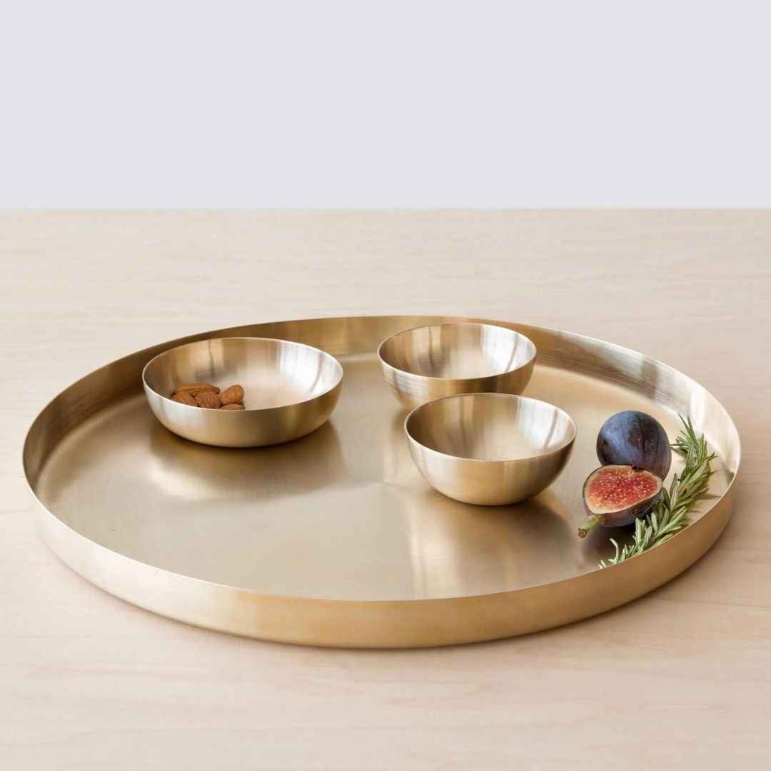 Mini Brass Serving Bowls – Elegant & Handcrafted Tableware Set