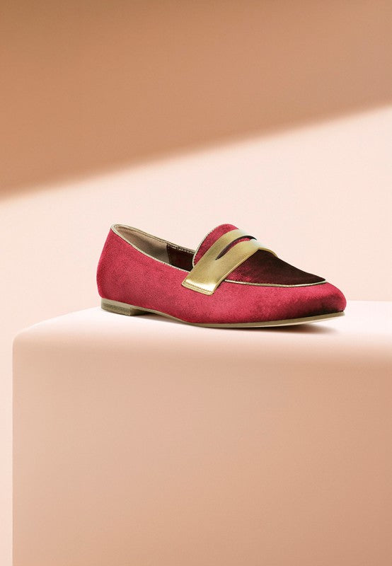 Malta Penny Strap Velvet Loafers