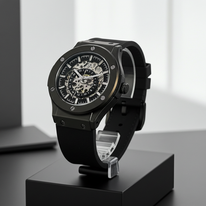 The 199 Gunmetal -Skeleton Automatic Luxury Watch by Dapr