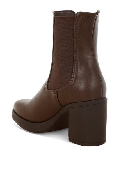 Scuala Faux Leather Chelsea Boots