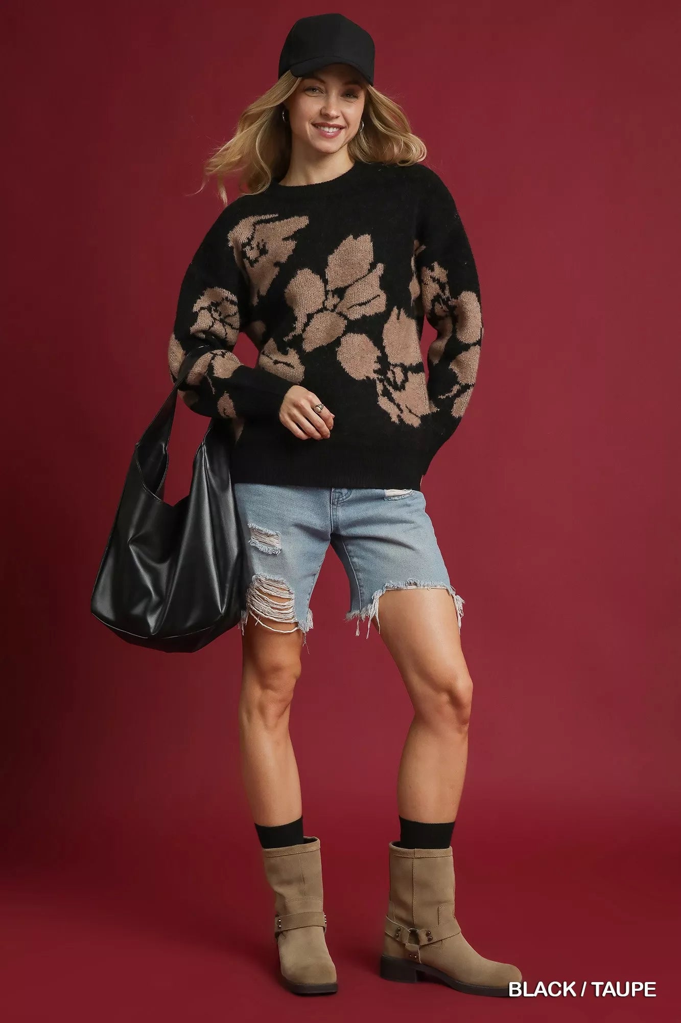 Umgee Floral Long Sleeve Sweater