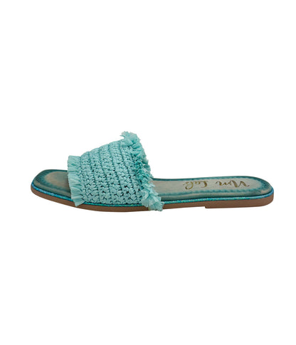 Juana Woven Sandals in Aqua Blue
