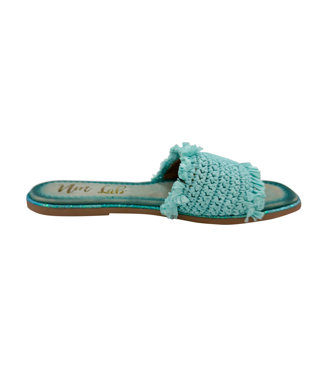Juana Woven Sandals in Aqua Blue