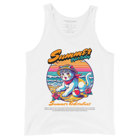 Camiseta sin mangas Summer Adventure Cat