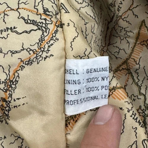 Vintage Deerskin Leather Jacket Men's 3XL Brown Long Sleeve Outdoor Full Zip