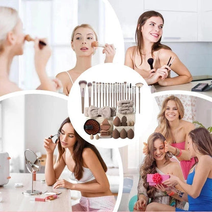 40 PCs Makeup Brush Set Premium Synthetic Foundation & Sponge Essentials Set