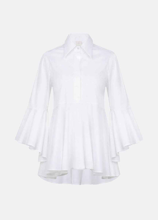 Sesta Italian Design White Gabardine Shirt