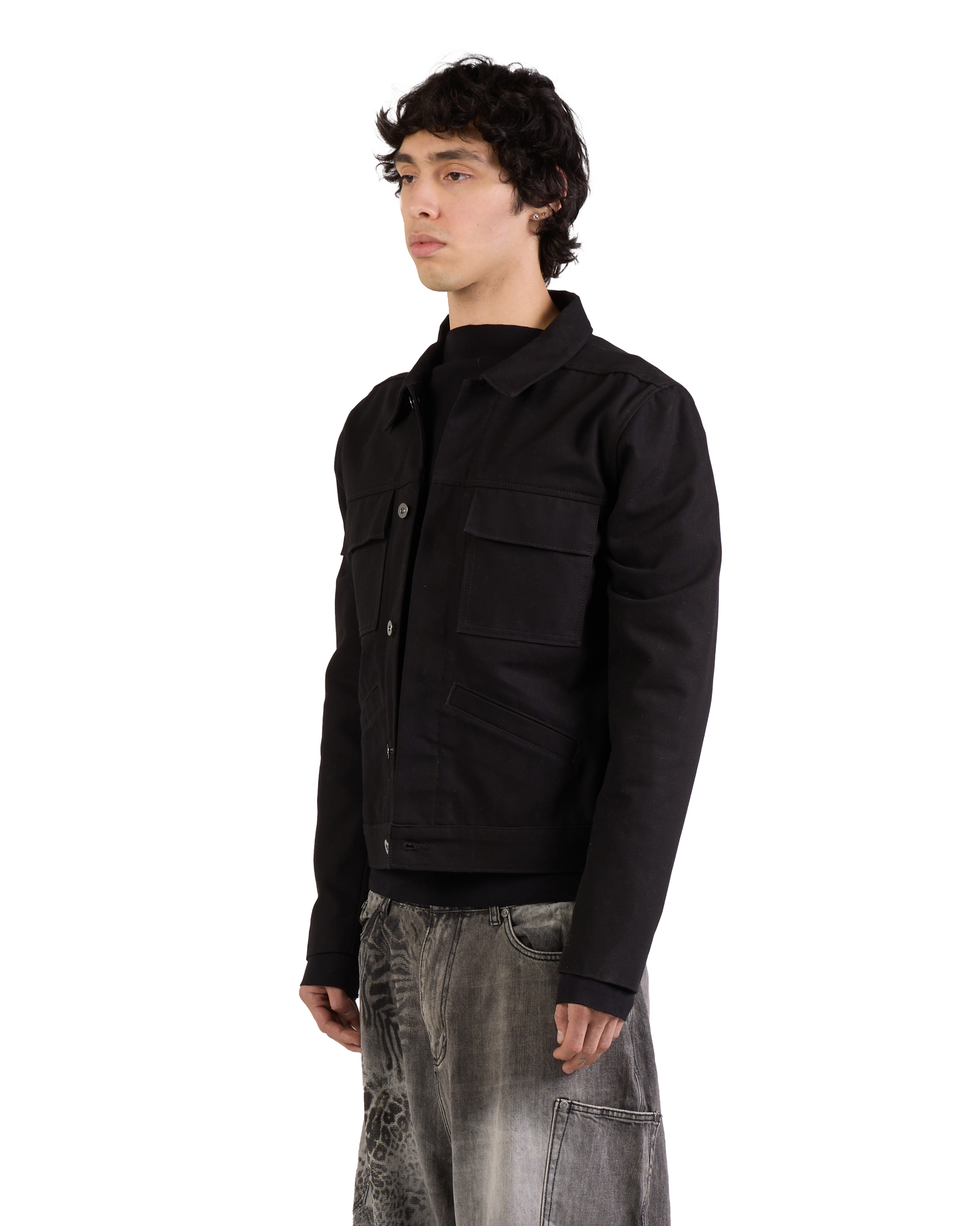 BLACK UTILITY WORK JACKET