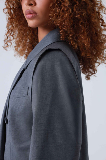 Broadway 3-piece Sophia Tailored Virgin Wool Suit in Mid Grey