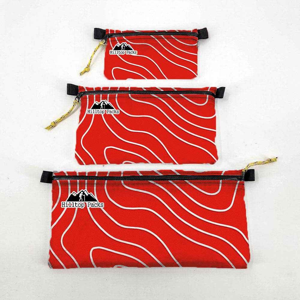 Zipper Pouches TOPO Patterns Ultralight D50T fabric